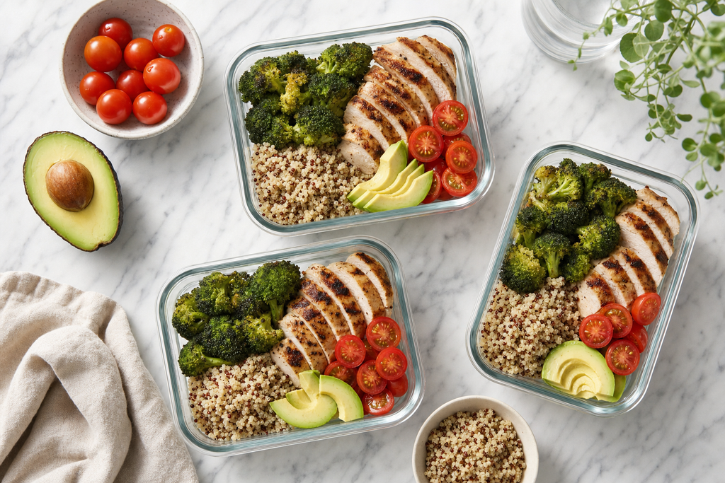 Healthy fat-burning meal prep containers